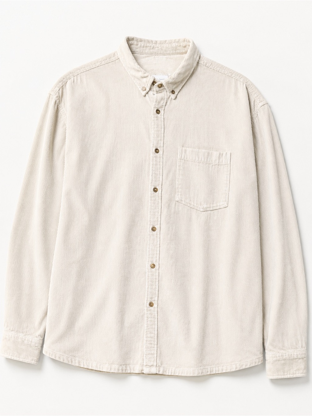 ASOS DESIGN Oversized Corduroy Shirt Men’s 2XL Beige Cream Button Up Streetwear